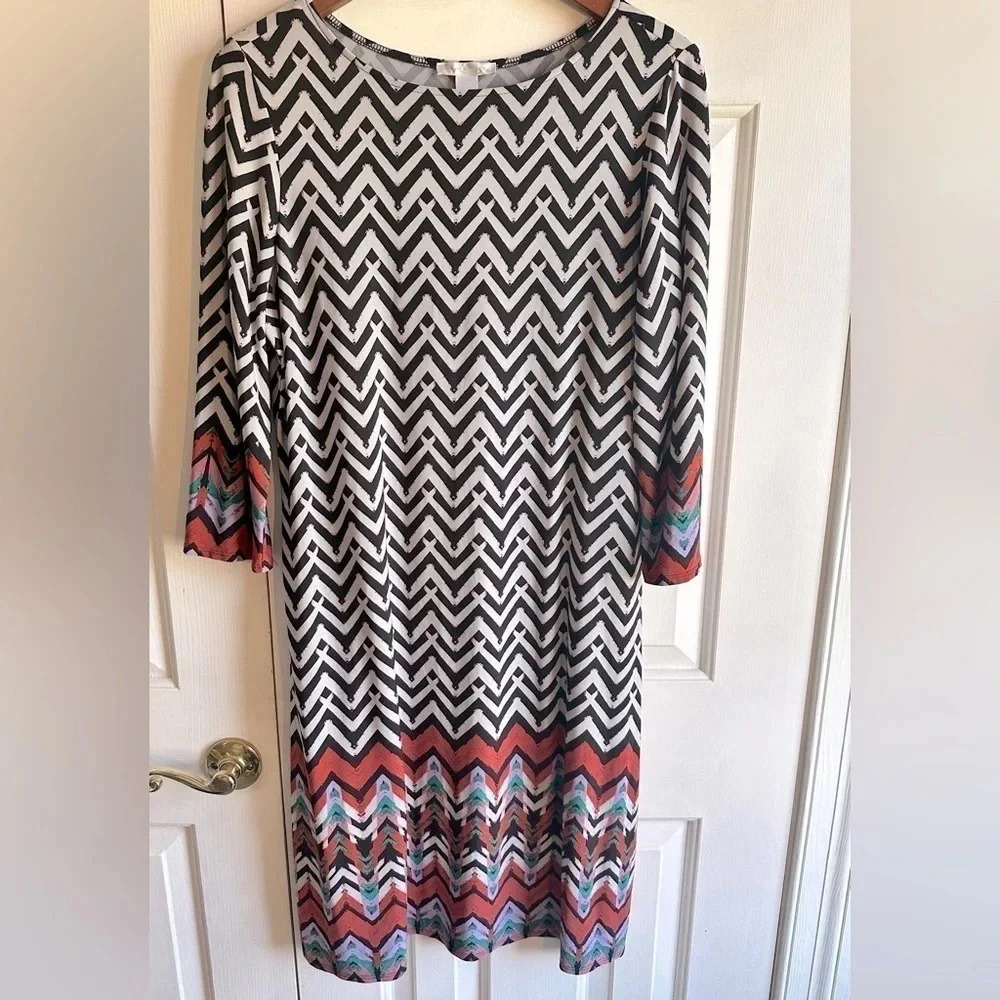 London Times Women’s black & Grey Dress. Size 14
